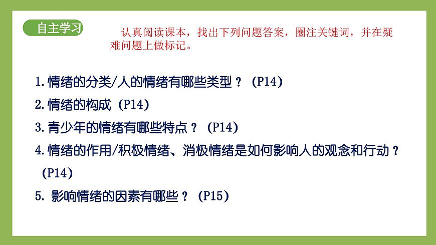 2.1《揭開情緒的面紗》2025年春新版教材七年級下冊道德與法治課件第4頁