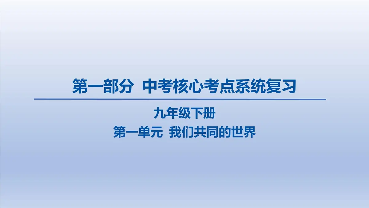 05-九年级下册-第一单元 我们共同的世界课件-2025年中考道德与法治精讲一轮第1页
