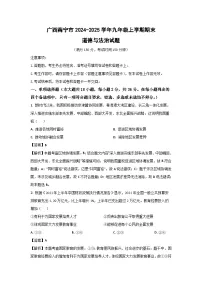 广西南宁市2024-2025学年九年级上学期期末道德与法治试卷(解析版)