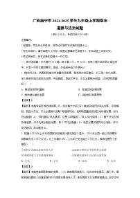 广西南宁市2024-2025学年九年级上学期期末道德与法治试卷(解析版)