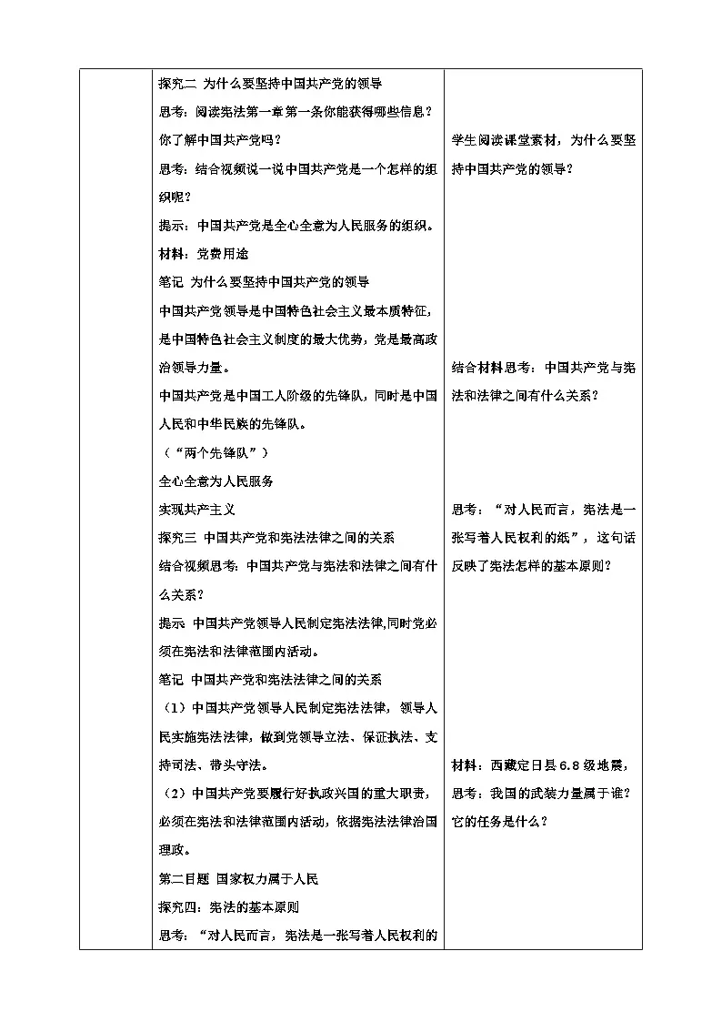 1.1党的主张和人民意志的统一(教学设计) -2024-2025学年统编版道德与法治八年级下册第3页