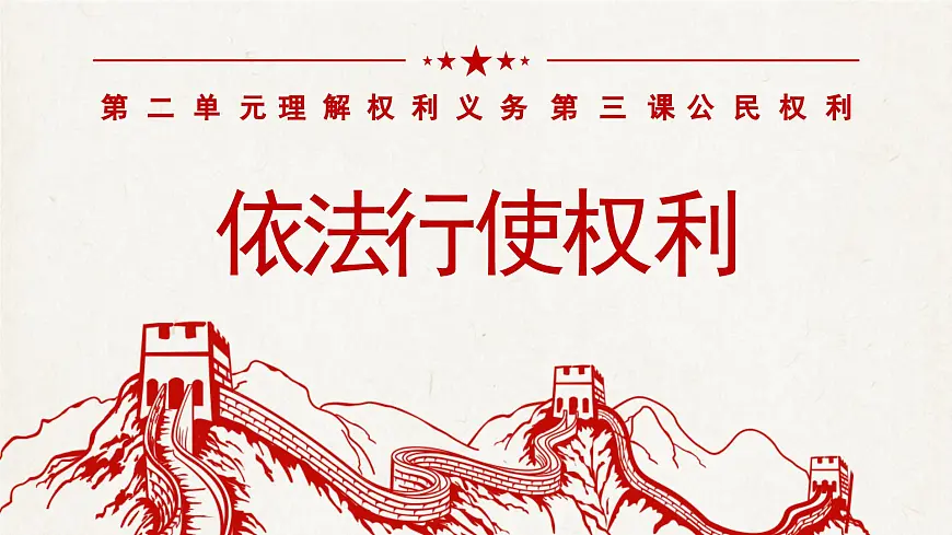 3.2 依法行使权利 课件 2024-2025学年统编版道德与法治八年级下册第1页
