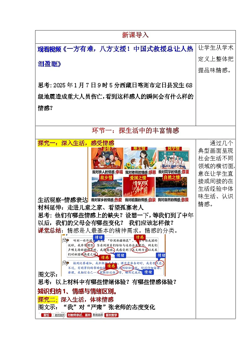 2.3 品味美好情感(教学设计) -2024-2025学年统编版道德与法治七年级下册第2页