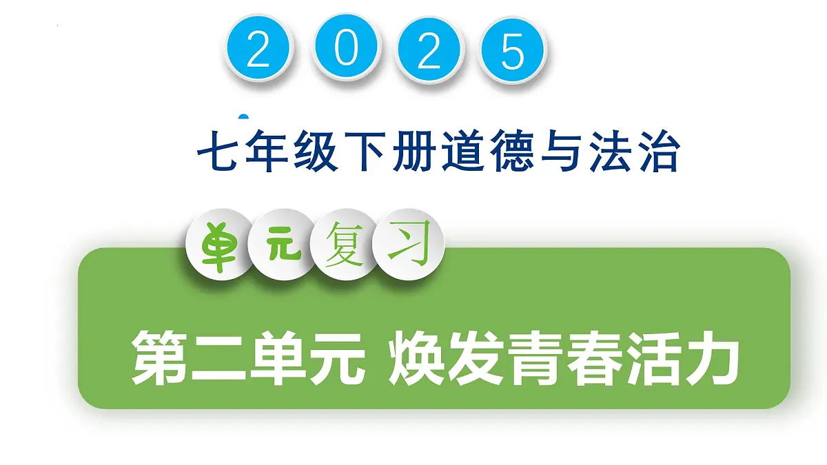 新人教版道法七下 第二单元《焕发青春活力》 复习课件第1页