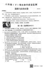 四川省仁寿县+2023-2024学年八年级下学期期末教学质量监测道德与法治试题