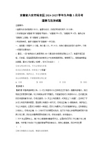 安徽省六安市裕安区2024-2025学年九年级下3月月考道德与法治试卷(解析版)