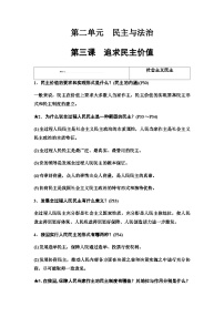 中考道德與法治復(fù)習(xí)必備知識(shí)九年級(jí)上冊(cè)第二單元民主與法治學(xué)案