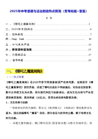 2025年中考道德与法治时政热点预测（常考问题+答案）学案