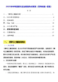2025年中考道德与法治时政热点预测（常考问题+答案）学案