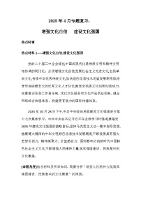 2025年中考道德与法治二轮专题复习学案： 坚定文化自信 建设文化强国