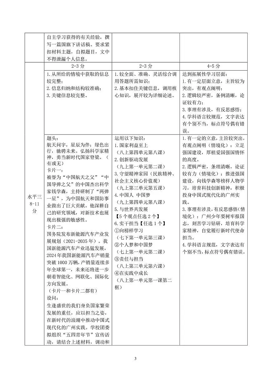2025增城一模参考答案第3页