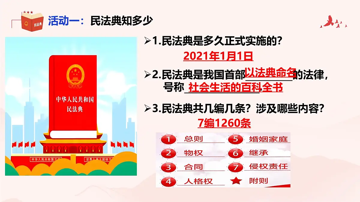 10.1 认识民法典 课件-2024-2025学年统编版道德与法治七年级下册第4页