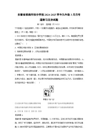 安徽省淮南市部分学校2024-2025学年九年级下3月月考道德与法治试题（解析版）