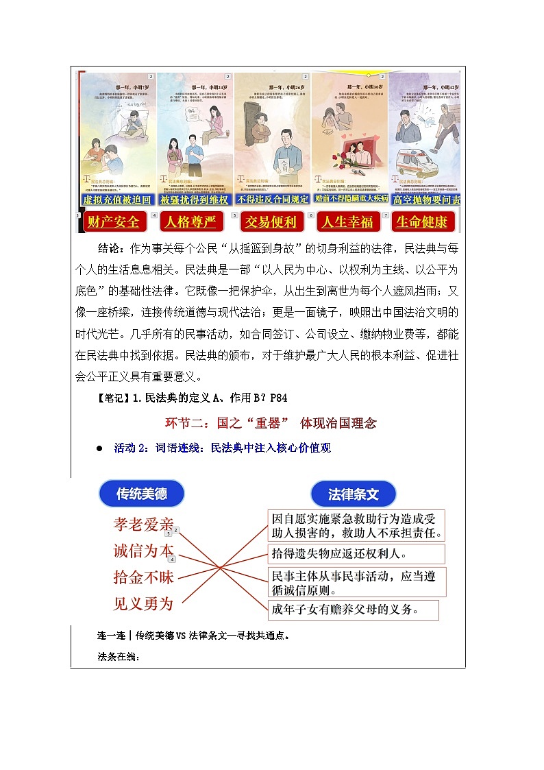 10.1认识民法典(教学 设计)2024-2025学年七年级道德与法治下册(统编版2024)第3页