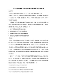 2025年河南省沁阳市中考一模[中考模拟]道德与法治试卷（解析版）