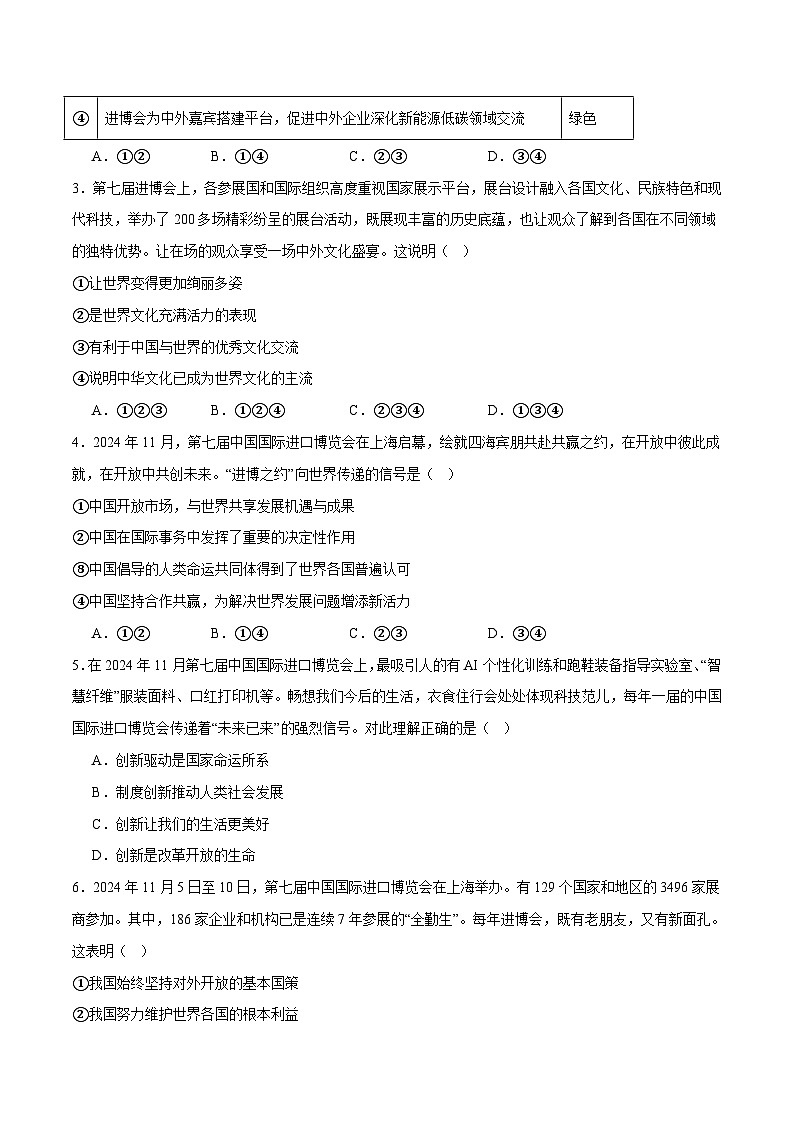 2025年中考政治时政热点(通用版)押题猜想七第七届进博会(时政猜想)(学生版)第2页