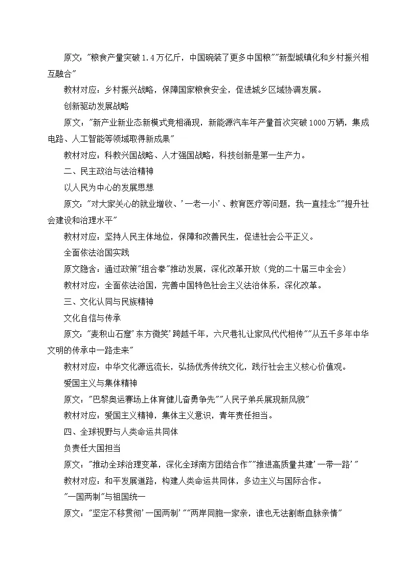 2025年中考政治时政热点(通用版)押题猜想二十一二〇二五年新年贺词(时政猜想)(学生版)第3页