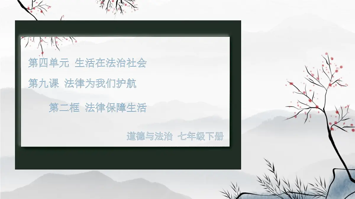 9.2 法律保障生活 课件-2024-2025学年统编版道德与法治七年级下册第1页
