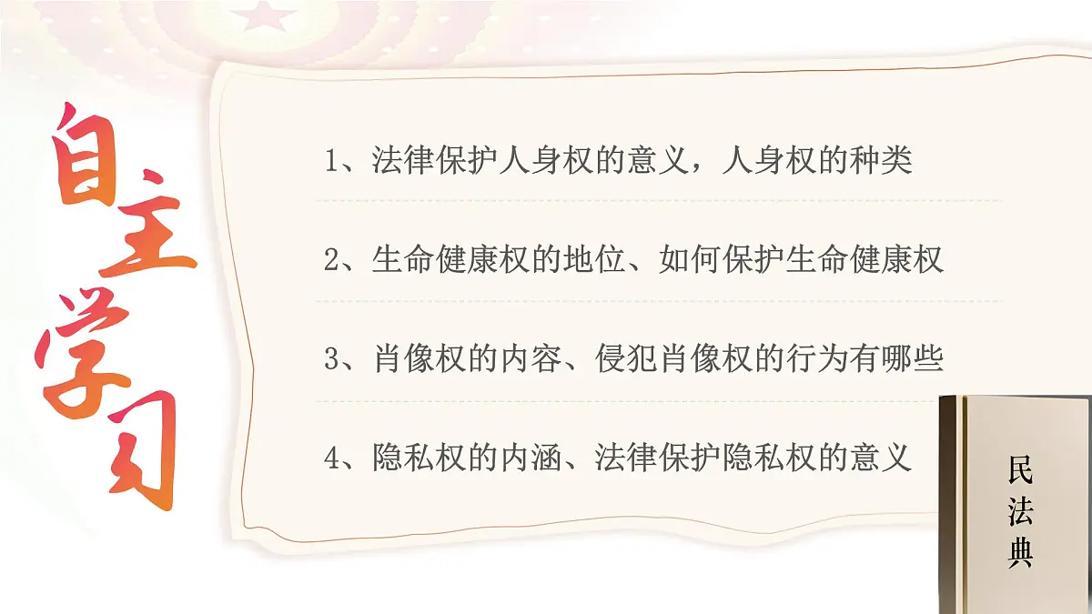部编人教版初中道德与法治七年级下册 10.2保护人身权 教学课件第2页