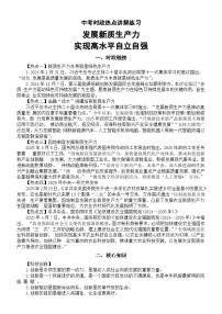 初中道德与法治2025届中考时政热点讲解练习（发展新质生产力，实现高水平自立自强）