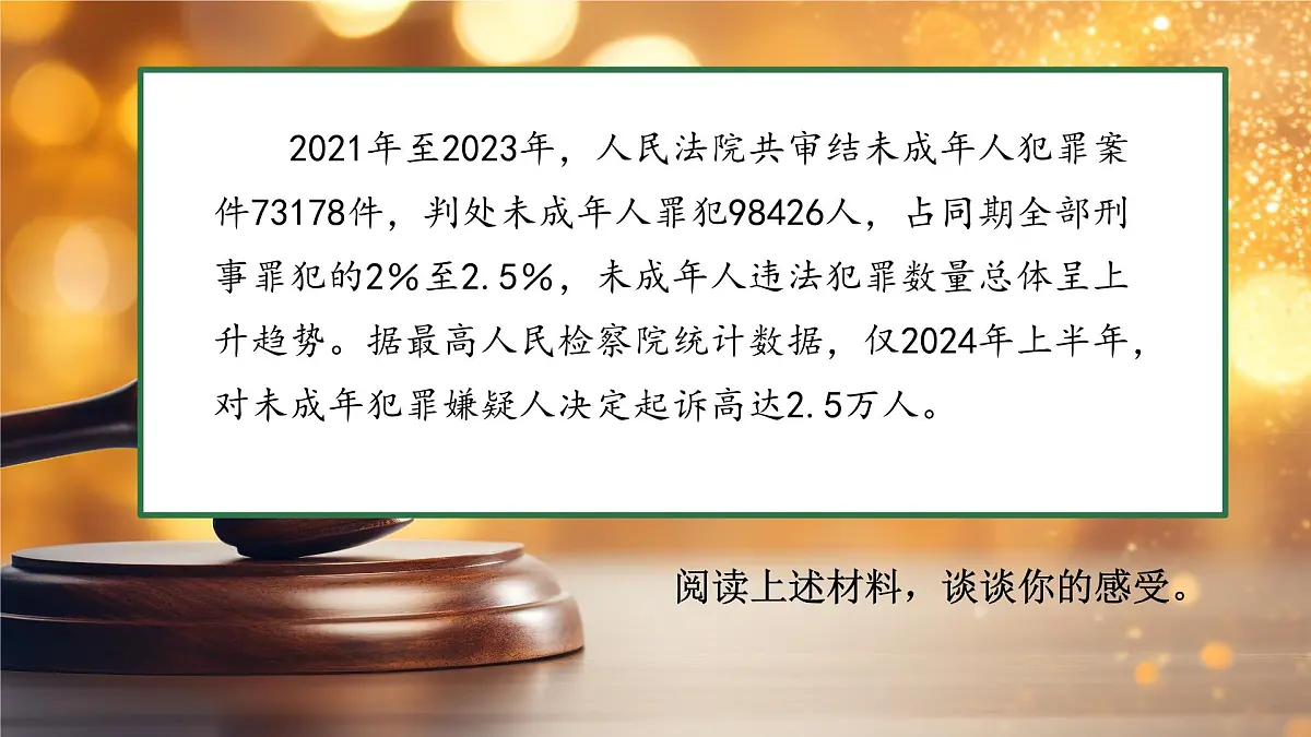 初中 政治 (道德与法治) 人教版(2024)七年级下册4.11.2犯罪与刑罚 课件第1页