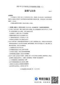 2025年山东省临沂市平邑县中考三模道德与法治试题（中考模拟 ）