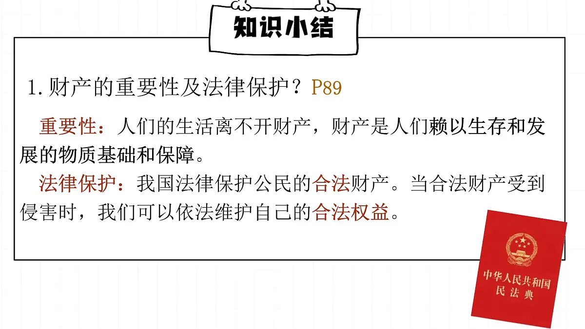 初中 政治 (道德与法治) 人教版(2024)七年级下册4.10.3 保障财产权 课件第5页