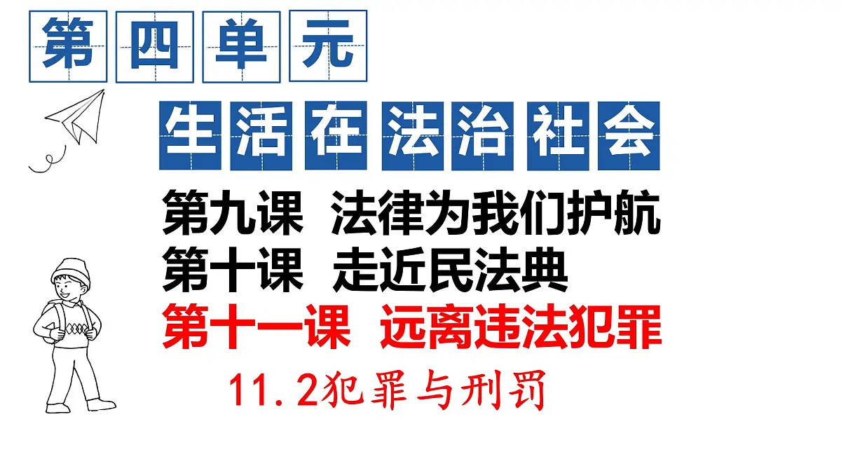 初中政治 (道德与法治)人教版(2024)七年级下册4.11.2犯罪与刑罚 课件第3页