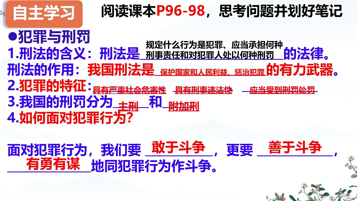 初中政治 (道德与法治)人教版(2024)七年级下册4.11.2犯罪与刑罚 课件第4页