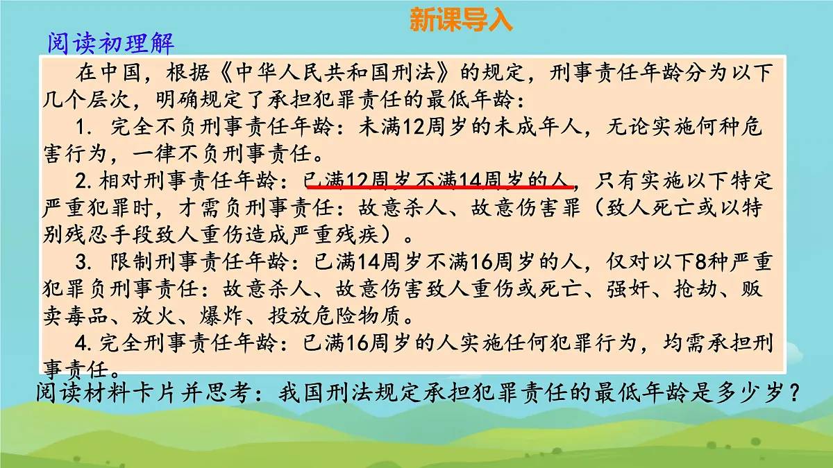 初中政治 (道德与法治)人教版(2024)七年级下册4.11.2犯罪与刑罚 课件第3页