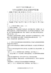 2025年广东省茂名市高州市中考第二次模拟道德与法治试题（中考模拟）