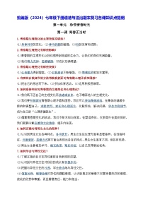 统编版（2024）七年级下册道德与法治期末复习各课知识点提纲 学案