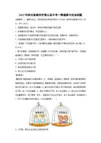 2025年四川省南充市营山县中考一模道德与法治试卷（解析版）