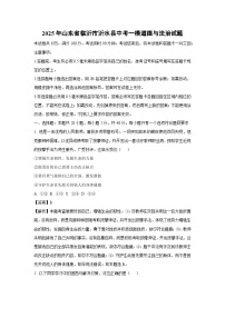 2025年山东省临沂市沂水县中考一模道德与法治试卷(解析版)