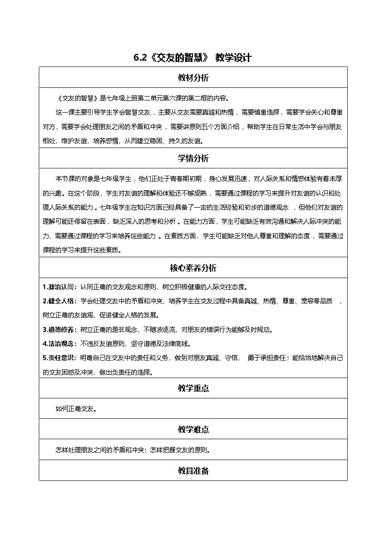 6.2交友的智慧-教學(xué)設(shè)計第1頁