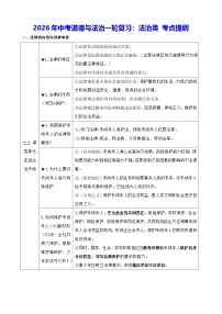 2026年中考道德与法治一轮复习：法治类 考点提纲 学案