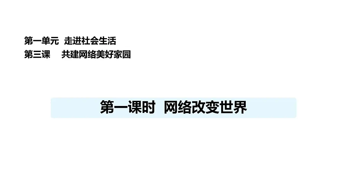人教版(2024)道德与法治八年级上册 3.1 网络改变世界(课件)第1页