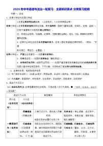 2026年中考道德与法治一轮复习：主要知识要点分类复习提纲 学案