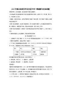 【道德与法治】2025年湖北省武汉市江汉区中考一模试题（解析版）
