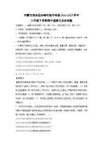 内蒙古自治区赤峰市翁牛特旗2024-2025学年八年级下学期期中真题道德与法治试卷（解析版）