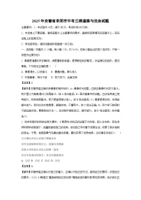 2025年安徽省阜阳市中考三模道德与法治试卷（解析版）