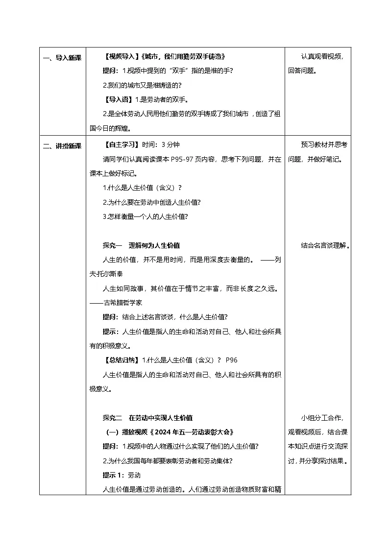 13.1在劳动中创造人生价值-教学设计第2页