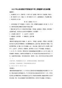【道德与法治】2025年山东省临沂市郯城县中考二模试题（解析版）