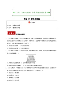 三年（2023-2025）中考道德与法治真题分类汇编：专题19 文明与家园（原卷版）
