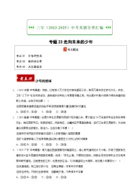 三年（2023-2025）中考道德与法治真题分类汇编：专题23走向未来的少年（原卷版）