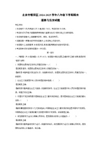 北京市朝阳区 2024-2025学年八年级下学期期末道德与法治试题（解析版）