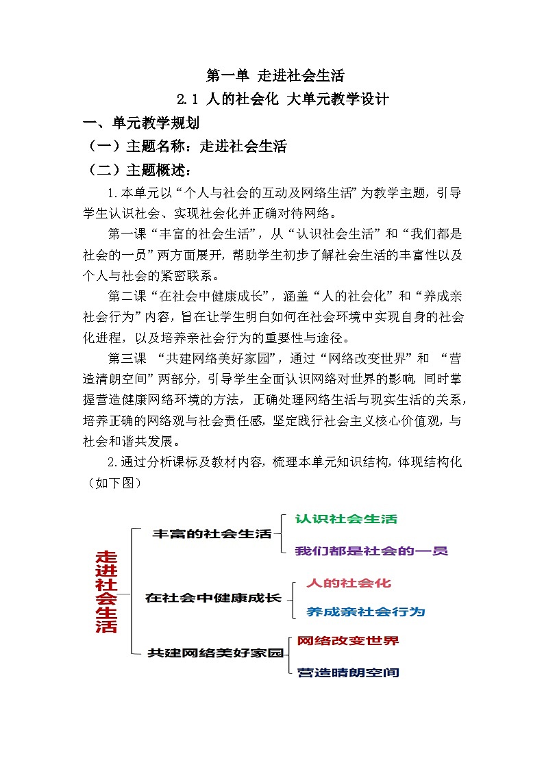 2.1人的社会化 (教学设计) - 2025-2026学年统编版道德与法治八年级上册第1页