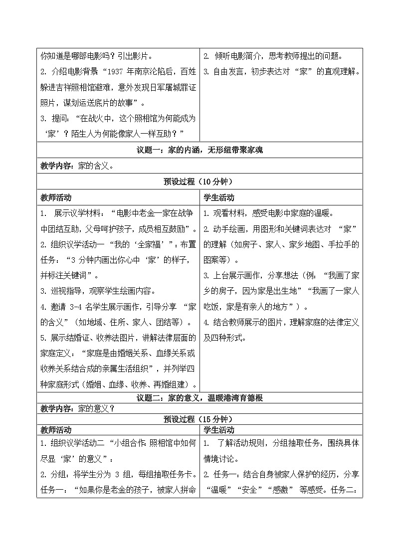 4.1《家的意味》教学设计 2025-2026学年统编版道德与法治七年级上册第2页