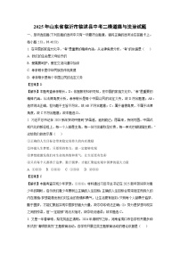 2025年山东省临沂市临沭县中考二模道德与法治试题（解析版）