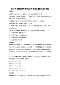 2025年安徽省蚌埠市淮上区中考三模道德与法治试题（解析版）